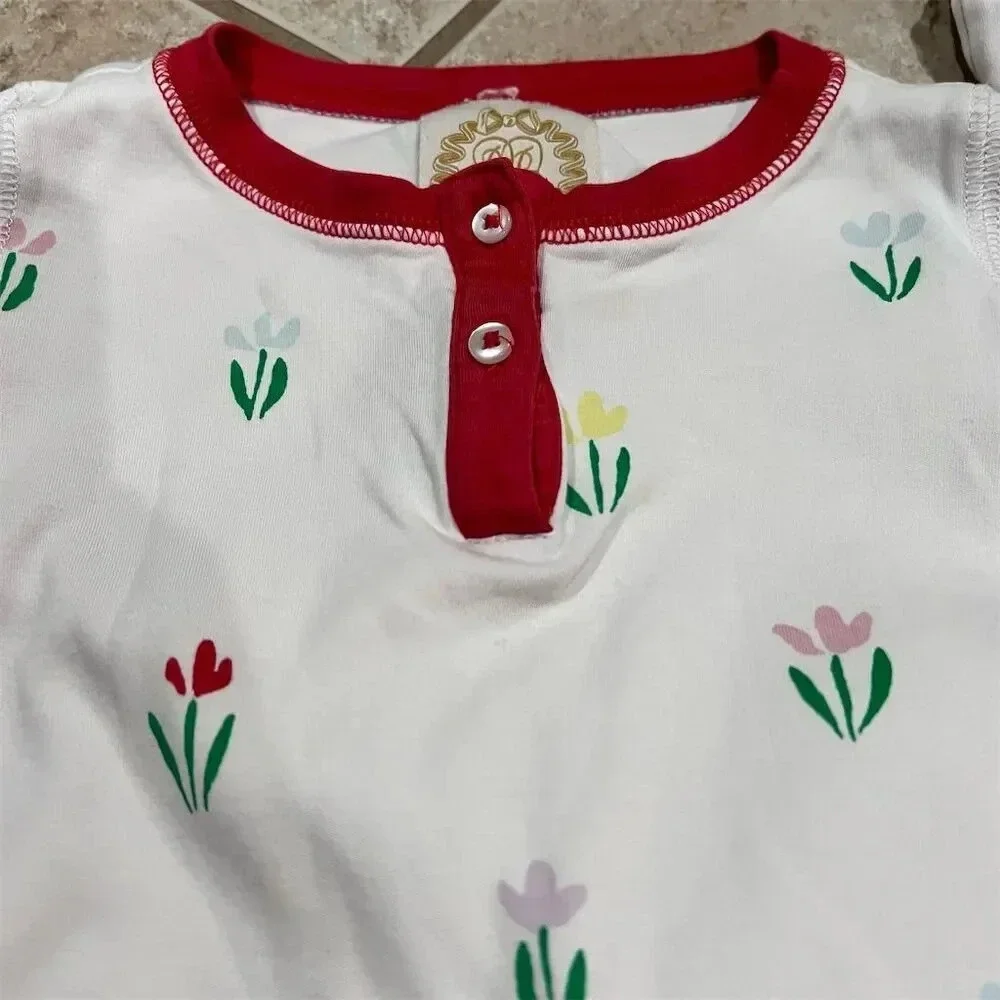 The‎ Beaufort Bonnet Co Girls Floral Pajama Set Size 4 Long Sleeve